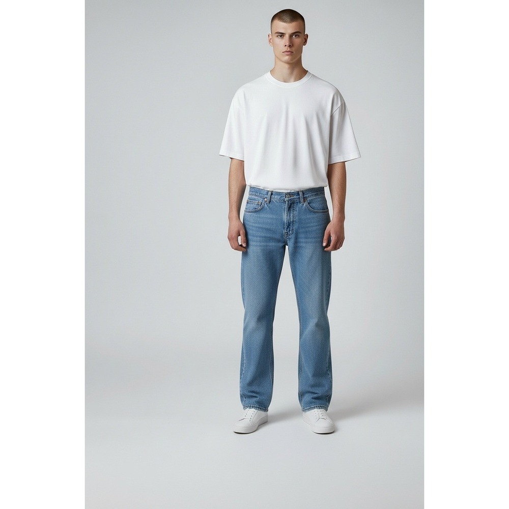 Lee Men's 40x30 Regular Fit Straight Leg Jeans 100% Cotton Blue Denim